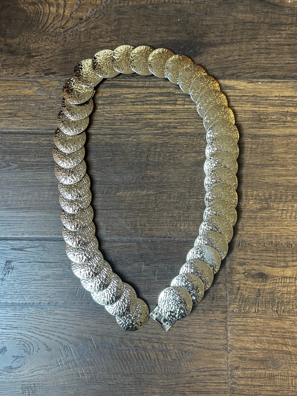 VTG Silver Medallion Stretch Belt Boho Western